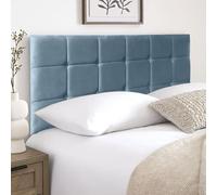 HB-1 Tête de lit pour lit - Tête de lit cube de 61 cm - Tête de lit pour divan, chambre à coucher et mobilier d'hôtel, tête de lit élégante en peluche douce (peluche bleu ciel, 90 cm simple)