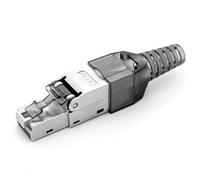 HB-DIGITAL 1 fiche réseau CAT 6a RJ45 pour câble de pose Ethernet LAN sans outil, contacts plaqués or, entièrement blindé, connecteur STP 10 Gbit/s