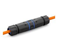 hb-digital 1 x Câble de raccordement RJ45 CAT. 7, extérieur, IP68, étanche, coupleur Ethernet, câble réseau, adaptateur, extension LAN, prise RJ45 (8P8C) STP AWG26-22, extérieur, noir