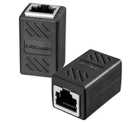 hb-digital 1 x câble RJ45 LAN CAT 6 Ethernet pour câble réseau, adaptateur de câble patch jusqu'à 10 Gigabit, double prise blindée