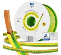 hb-digital 100m Câble de mise à la terre 16mm² H07V-K Fil de terre pour structure photovoltaïque Conducteur flexible en cuivre Conducteur unique Gaine en PVC pour installations PV Câble solaire