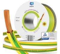 hb-digital 100m Câble de mise à la terre 4mm² H07V-K Fil de terre pour structure photovoltaïque Conducteur flexible en cuivre Conducteur unique Gaine en PVC pour installations PV Câble solaire