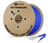 HB-DIGITAL 100m Câble Ethernet CAT 8 S/FTP PiMF CAT8.1, Câble Réseau d’Installation Duplex en Cuivre Massif, 2000MHz, RJ45, LSZH, AWG22 - Bleu