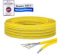 HB-DIGITAL 10m Cable réseau LAN Duplex Câble d’installation Ethernet catégorie 7 1000 MHz Fils cuivre AWG 23/1 S/FTP PIMF LSZH sans halogène norme RoHS 2 brins connectés Certifié GHMT