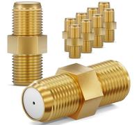 HB-DIGITAL 10x prise F-connecteur professionnel/prise de en cuivre plaqué or HQ large écrou pour connecteur F de toute taille 4-8,2 mm pour câble d'antenne coaxiale Câble Sat systèmes BK