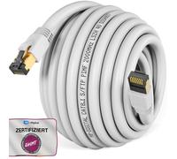 hb-digital 15m Câble Ethernet Cat 8.1 Certifié Ghmt Câble de patch RJ45 S/FTP LSZH blanc