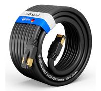 HB-DIGITAL 15m Câble RJ45 CAT 8 Cordon de brassage - Certifié GHMT - Cable Réseau Blindé AWG 24 S/FTP LSZH 40Gbps 2000MHz cuivre pur avec connecteurs dorés pour Switch PC TV Console de Jeux - Noir