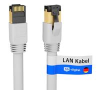 HB-DIGITAL 1m Câble Ethernet CAT 8 Cordon de brassage - Certifié GHMT - Cable Réseau AWG 24 S/FTP LSZH 40Gbps 2000MHz cuivre pur avec connecteurs RJ45 dorés pour Switch Routeur Modem PC - Blanc