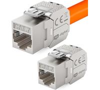 HB-DIGITAL 1x Module Keystone RJ45 CAT 7 Métallique Blindé STP AWG 22-24 Sans Outil pour Câble Ethernet LAN, Panneau de Brassage et Prise Réseau