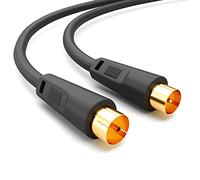 HB-DIGITAL 2,5m Câble d'antenne de IEC mâle vers IEC Femelle Câble de Connexion BZT-CE blindé 100dB 128 Tresses câble coaxial HDTV 1080p UHD 8K 4K plaqué Or DVB-T/T2 DVB-C/C2 Radio Dab Dab+ Noir