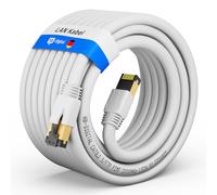 HB-DIGITAL 20m Câble Ethernet CAT 8 Cordon de brassage - Certifié GHMT - Cable Réseau AWG 24 S/FTP LSZH 40Gbps 2000MHz cuivre pur avec connecteurs RJ45 dorés pour Switch Routeur Modem PC - Blanc