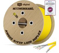 HB-DIGITAL 250m Cable réseau LAN Duplex Câble d’installation Ethernet catégorie 7 1000 MHz Fils cuivre AWG 23/1 S/FTP PIMF LSZH sans halogène norme RoHS 2 brins connectés Certifié GHMT