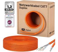 HB-DIGITAL 25m Cable réseau LAN Duplex Câble d’installation Ethernet catégorie 7 1000 MHz Fils cuivre AWG 23/1 S/FTP PIMF LSZH sans halogène norme RoHS 2 brins connectés Certifié GHMT
