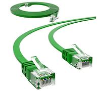hb-digital 2m Câble réseau LAN Câble patch plat avec connecteur RJ45 Cuivre Profi Slim flexible pour Gigabit Ethernet compatible avec PC, routeur, switch, modem, TV, console de jeux, vert