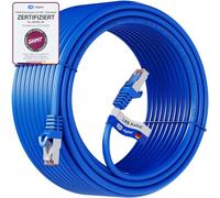 HB-DIGITAL 30 m Câble Ethernet LAN CAT 7 S/FTP PiMF LSZH AWG26 Câble Réseau avec Connecteurs RJ45 CAT 6A 10 Gbits/s 600 MHz Idéal pour Panneau de Brassage Serveurs PC Laptop Smart TV DSL Bleu