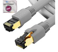HB-DIGITAL 3m Câble Ethernet CAT 8 Cordon de brassage - Certifié GHMT - Cable Réseau AWG 24 S/FTP LSZH 40Gbps 2000MHz cuivre pur avec connecteurs RJ45 dorés pour Switch Routeur Modem PC - Gris