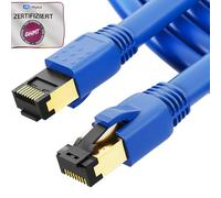 HB-DIGITAL 3m Câble RJ45 CAT 8 Cordon de brassage - Certifié GHMT - Cable Réseau Blindé AWG 24 S/FTP LSZH 40Gbps 2000MHz cuivre pur avec connecteurs dorés pour Switch PC TV Console de Jeux - Bleu