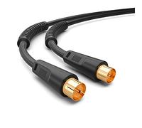 HB-DIGITAL 3m de câble d'antenne 8K UHD Câble d'antenne HDTV reliant le câble coaxial à la prise Câble coaxial plaqué or avec noyau de ferrite 2X DAB+ DVB-T/T2 DVB-C/C noir