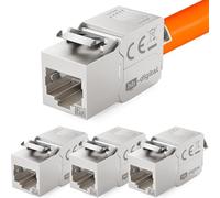 HB-DIGITAL 4x Module Keystone RJ45 CAT 6a Prise Réseau 10 Gbit/s STP Blindé AWG 22-24 Connexion LSA Sans Outil pour Câble Ethernet LAN, Panneau de Brassage et Prise Murale