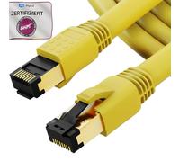 HB-DIGITAL 5m Câble Ethernet CAT 8 Cordon de brassage - Certifié GHMT - Cable Réseau AWG 24 S/FTP LSZH 40Gbps 2000MHz cuivre pur avec connecteurs RJ45 dorés pour Switch Routeur Modem PC - Jaune