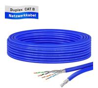HB-DIGITAL 5m Câble Ethernet CAT 8 S/FTP PiMF CAT8.1, Câble Réseau d’Installation Duplex en Cuivre Massif, 2000MHz, RJ45, LSZH, AWG22 - Bleu