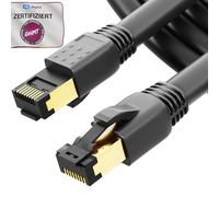 HB-DIGITAL 5m Câble RJ45 CAT 8 Cordon de brassage - Certifié GHMT - Cable Réseau Blindé AWG 24 S/FTP LSZH 40Gbps 2000MHz cuivre pur avec connecteurs dorés pour Switch PC TV Console de Jeux - Noir