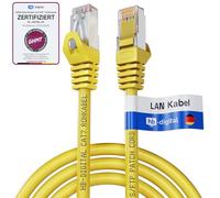 HB-DIGITAL 7,5 m Câble Ethernet LAN CAT 7 S/FTP PiMF LSZH AWG26 Câble Réseau avec Connecteurs RJ45 CAT 6A 10 Gbits/s 600 MHz Idéal pour Panneau de Brassage Serveurs PC Laptop Smart TV DSL Jaune