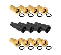 HB-Digital 8X F-connecteur 7mm écrou Large Plaqué Or + 4X Oeillets en Caoutchouc HQ pour Câble d'antenne Coaxial Câble Sat Systèmes BK