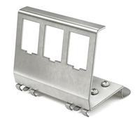 HB-DIGITAL Adaptateur de rail DIN pour module Keystone RJ45 à 3 ports, support en métal en acier inoxydable, 1,5 mm, pour montage sur rail DIN 35 mm, convient pour modules Keystone 14 x 16 mm