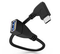 HB-DIGITAL Adaptateur USB-C 3.0 USB-C mâle vers A femelle env. 16,5 cm Fiche coudée 90° OTG 5 Gbit/s