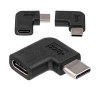 HB-DIGITAL Adaptateur USB-C 3.1 angle de 90º gauche/droite USB Type-C mâle vers USB Type-C femelle couplage PVC C-plug C-socket transition imprimante PS4 PC portable disque dur chargeurs