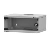 hb-digital Armoire réseau 4HE - Montage mural - Porte en verre - Serrure - Boîtier mural pour routeur EDV - Charge maximale : 60 kg - Robuste - Profondeur : 400 mm - Verrouillable - Avec ventilation -