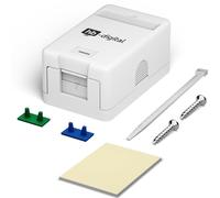 HB-DIGITAL Boîte de connexion 1-voie pour modules Keystone | Prise réseau apparente | Compacte, robuste et modulaire | Avec obturateur, zone de marquage et accessoires | Compatible avec Keystone Cat