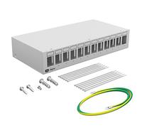 hb-digital Boîtier de panneau de brassage 12 ports pour modules Keystone avec par exemple prise RJ45 RJ11 Socket connecteur d'antenne F USB-C USB-A BF/AF HDMI Borne de pôle femelle filetée BNZ - Gris