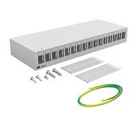 HB-DIGITAL Boîtier de panneau de brassage 16 ports pour modules Keystone : prise RJ45, prise RJ11, IEC mâle/femelle, connecteur F, USB-C USB-A BF/AF, HDMI, borne de borne filetée BNZ, connecteur RCA |