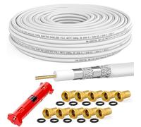 HB-DIGITAL Câble coaxial satellite, câble pour antenne DVB-S, S2, S2X, DVB-C et DVB-T, les plantes T2 BK UHD 4K Full HD 3D 25m