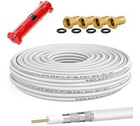 HB-DIGITAL Câble coaxial satellite, câble pour antenne DVB-S, S2, S2X, DVB-C et DVB-T, les plantes T2 BK UHD 4K Full HD 3D 10 m