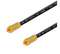 HB-DIGITAL Câble d'antenne satellite HDTV - En cuivre pur - 5 blindages - Maximum 135 dB - Avec connecteurs de compression - Plaqué or - Câble coaxial RG6 - 1080p - Full HD 3D UHD Ultra 4K - Fiche F -