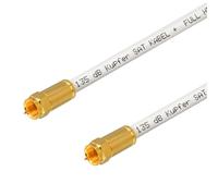 HB-DIGITAL Câble d'antenne satellite HDTV en cuivre pur - 5 blindages - Maximum 135 dB - Câble de raccordement coaxial RG6 avec connecteurs de compression - 1080p - Full HD 3D UHD Ultra 4K - Fiche F -