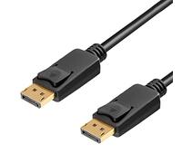 hb-digital Câble de raccordement DisplayPort 1.2 - 2 m - Fiche DP vers fiche DP - Résolution 4K 2K - 21,6 Gbit/s HDR - Contacts plaqués or - Fermeture de verrouillage - Carte graphique PC, moniteur