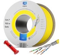HB Digital Câble de réseau LAN Câble de pose Cat. 7 Cuivre AWG 23/1 100 m Profi LAN Kabel + Abisolierer