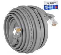 HB-DIGITAL Câble LAN RJ45 de 20 m avec câble brut CAT 7 U/FTP plat - 10 Gigabit - Câble réseau Ethernet en cuivre professionnel PiMF pour panneau de brassage, commutateur, PC, routeur, gris