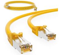 HB-DIGITAL Câble patch CAT 6 - 0,5 m - Câble réseau LAN CAT.6 - Vitesse de transfert jusqu'à 1 Gbit/s - Fiche RJ45 25 cm - Jaune cuivre professionnel S/FTP Cat6 Ethernet - Commutateur routeur modem