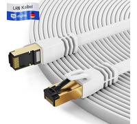 HB-DIGITAL Câble réseau LAN CAT 8 de 3 m - Plat - RJ45 U/FTP LSZH - 40 Gbit/s - 2000 MHz AWG 26 PiMF - Cuivre pur plaqué or - Pour commutateur, routeur, modem, Smart TV - Blanc