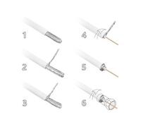 HB-DIGITAL 100m Câble Coaxial HQ-135 Câble d'Antenne 135dB Câble Sat 8K 4K UHD 4 Fois Blindé pour Les Systèmes DVB-S / S2 DVB-C / C2 DVB-T / T2 Dab+ Radio BK + 10 F-Plug Gratuit
