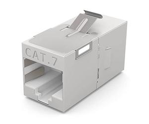 HB-DIGITAL Keystone Module Câble patch Cat.7 avec prise RJ45 | Keystone multimédia pour panneau de brassage, prise réseau, support, adaptateur, Plug & Play