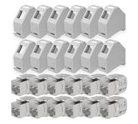 hb-digital Kit : 12 modules Keystone Cat.7 RJ45 + 12 adaptateurs de rail DIN Support Keystone pour rail DIN 35 mm standard | RJ45 blindé sans outil Montage Ethernet LAN Réseau STP LSA