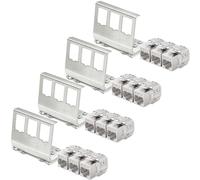 hb-digital Kit : 12 modules Keystone RJ45 CAT.7 + 4 adaptateurs de rail DIN Support Keystone en métal pour rail DIN standard 35 mm | RJ45 en acier inoxydable blindé LSA Montage Ethernet LAN