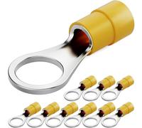 hb-digital Lot de 10 cosses à anneau M10 isolées 4-6 mm² Connecteur de câble électrique Protection PVC robuste Cuivre étamé pour installations domestiques et industrielles - Jaune