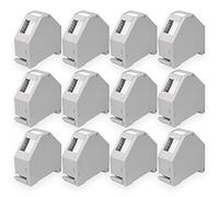 HB-DIGITAL Lot de 12 adaptateurs de rail DIN RJ45 Keystone pour rail DIN 35 mm Convient pour modules Keystone Cat.5e Cat.6/6a Cat.8 Prise réseau Ethernet LAN Câble de pose